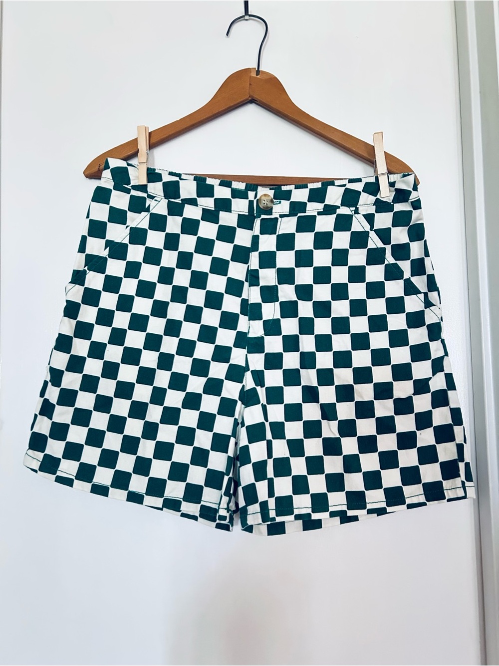 wild fable Green and White Checkerboard Shorts